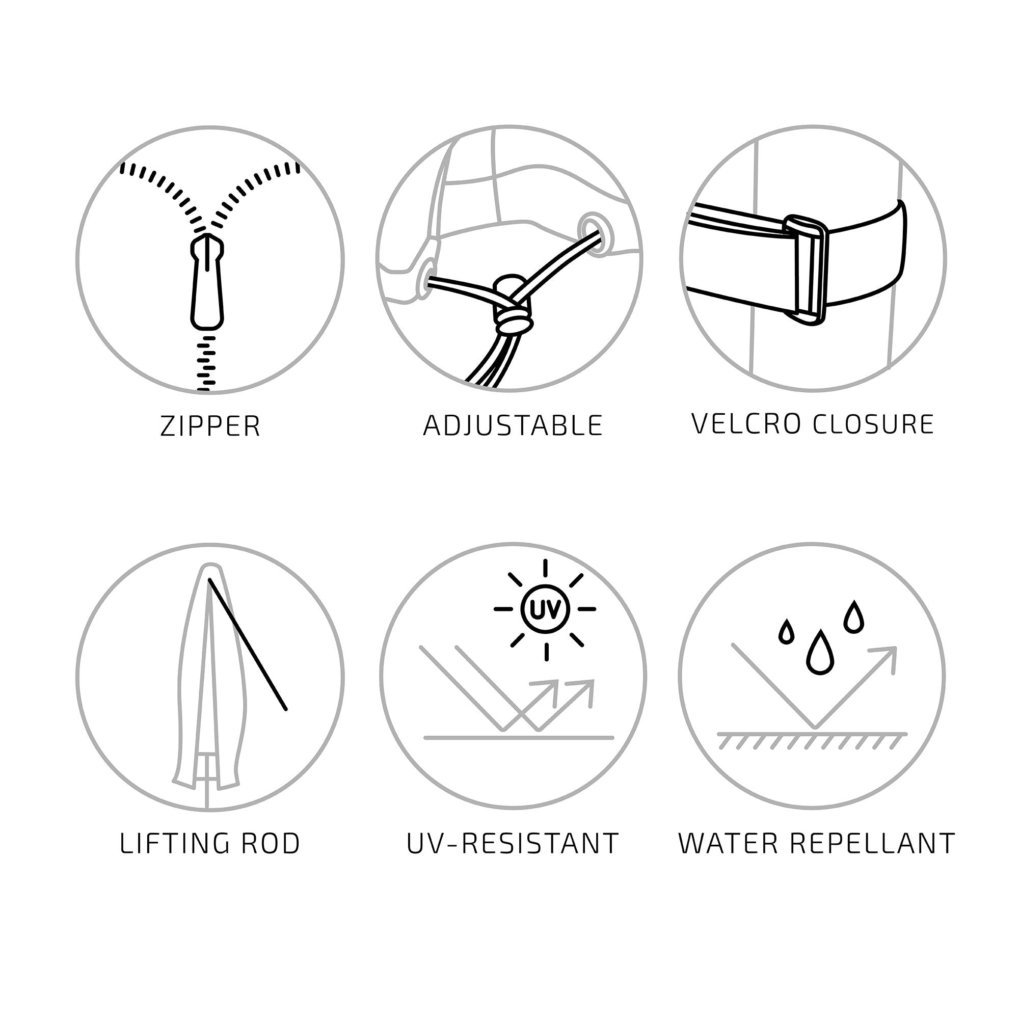 Luxury – Schutzhülle für Ampelschirme, schwarz, 270 cm